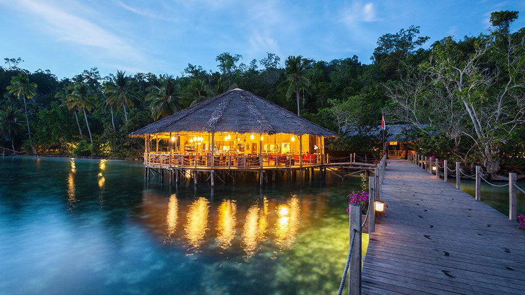 Papua Explorers Dive Resort, Gam Island, Raja Ampat, Indonesia - Restaurant External