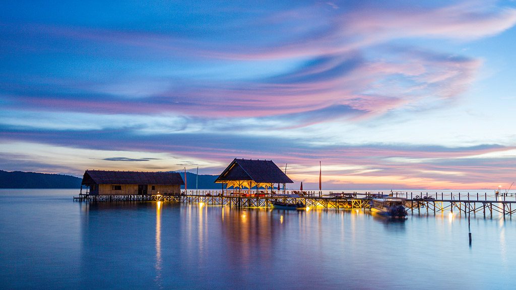 Papua Explorers Dive Resort, Gam Island, Raja Ampat, Indonesia - Resort Evening