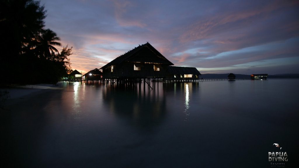 Kri Eco Resort diving with Papua Diving, Kri Island, Raja Ampat, Indonesia - Sunset