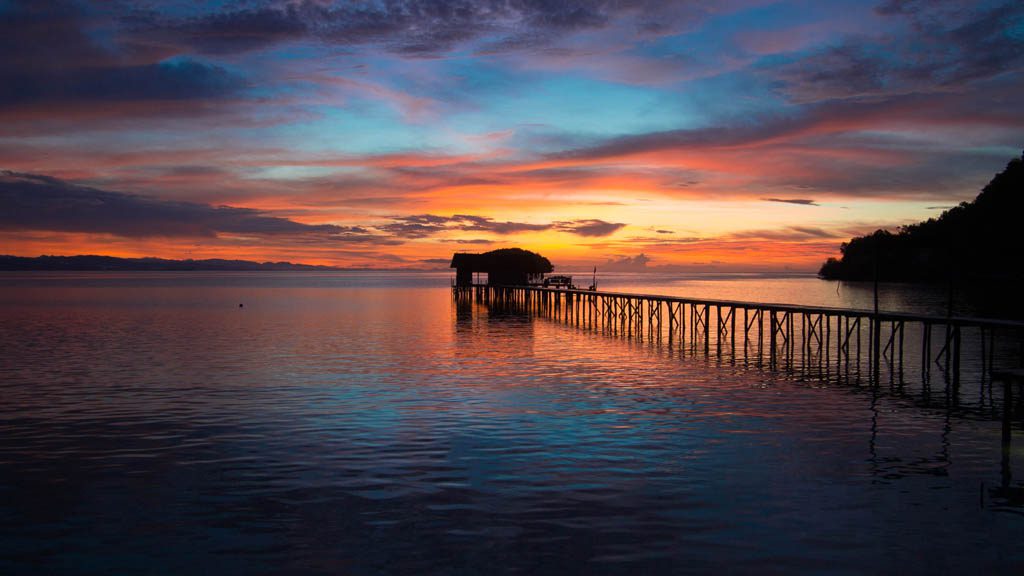 Papua Diving Resorts, Sorido Bay Resort, Kri Island, Raja Ampat, Indonesia - Sunrise