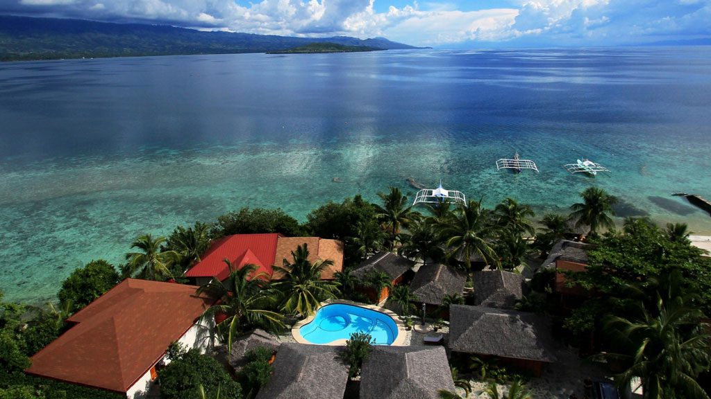 Magic Island Dive Resort Moalboal & Pescadore Island Cebu Philippines - Aerial View Hero