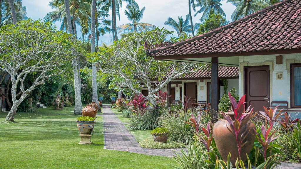 Gangga Divers at Lotus Bungalows Candidasa, Bali, Indonesia - Garden Setting