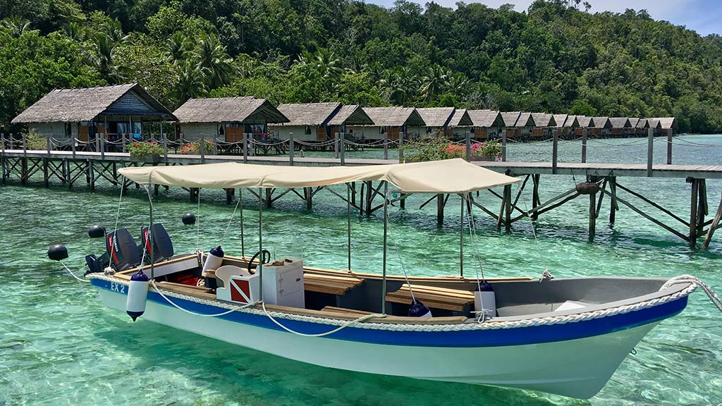 Papua Explorers Dive Resort, Gam Island, Raja Ampat, Indonesia - Dive Boat