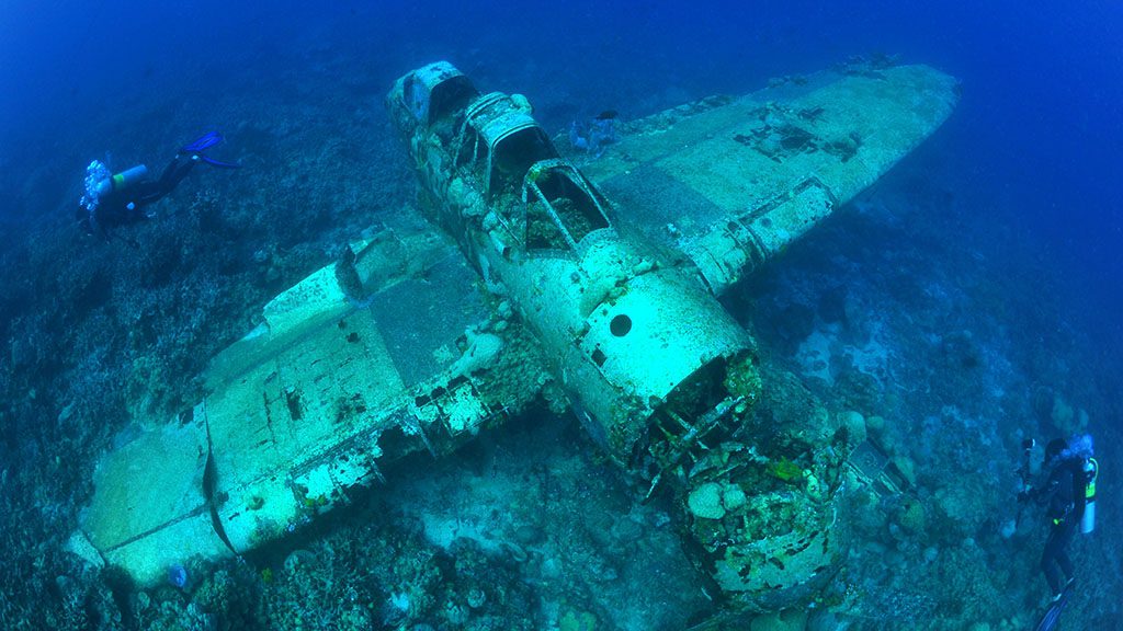 Sunken,Airplane,In,Palau
