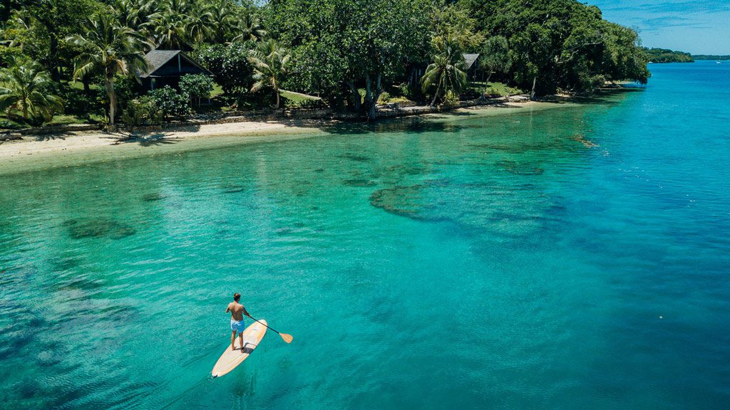 6 aore island resort espiritu santo vanuatu paddle boarding