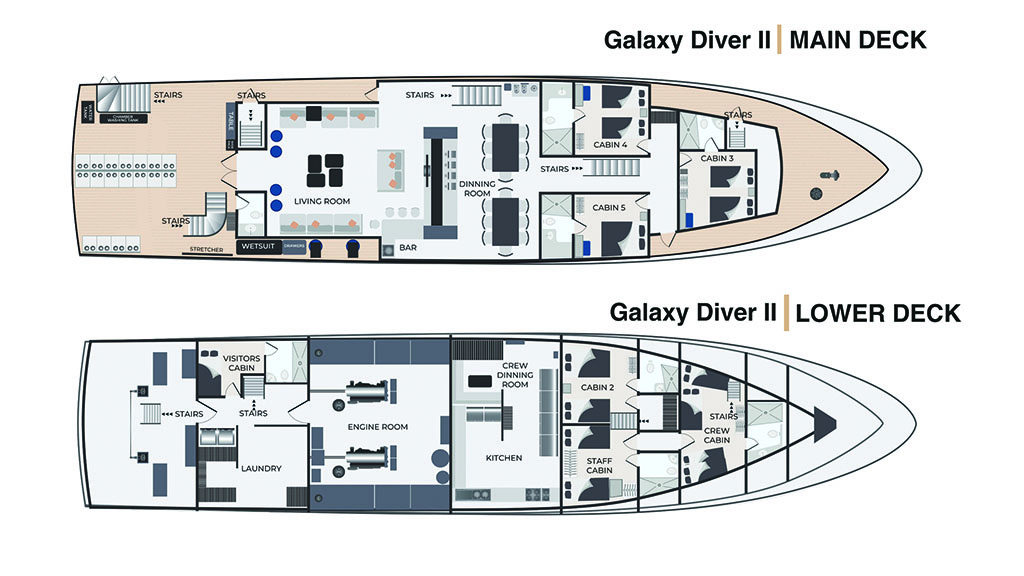 20 Galaxy Diver 2 Galapagos Galapagos Islands deck plan main lower