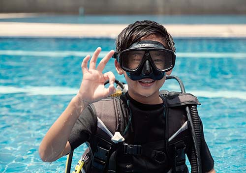 Boy in scuba gear