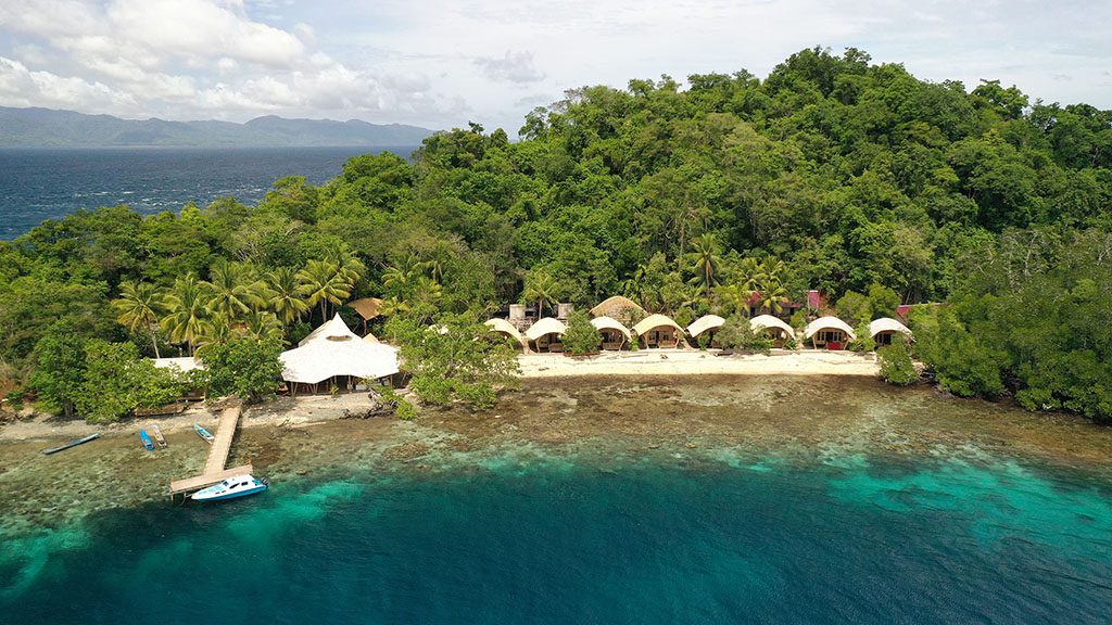 2 proco island bambu resort halmahera indonesia aerial view resort