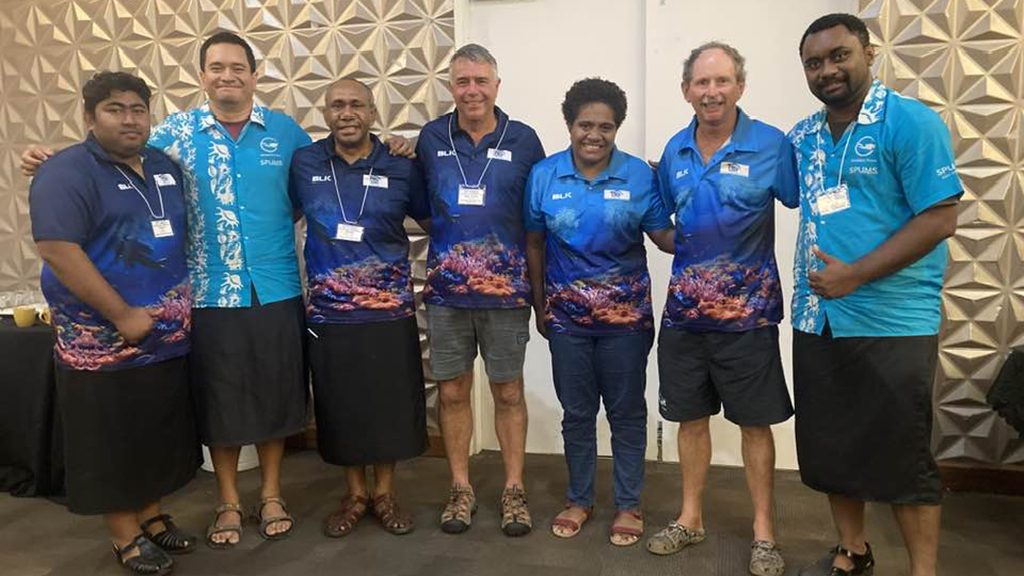 Convenors david smart and neil banham with fijian delegates