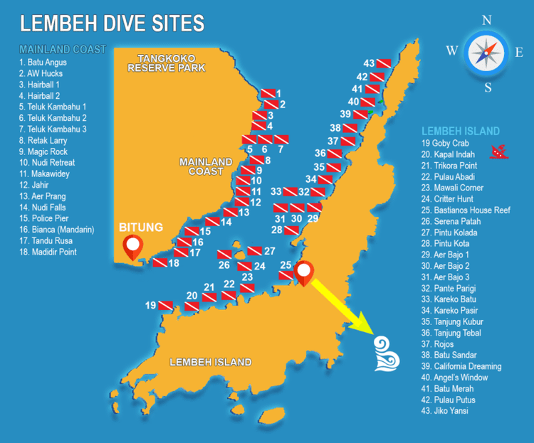 Map bastianos lembeh dive sites 800x664 1