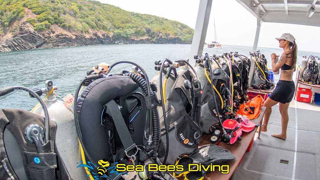 5 sea bees stingray liveaboard thailand dive deck