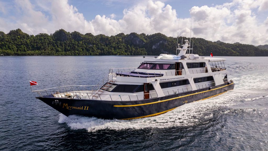 5 mermaid 1 liveaboard indonesia boat aerial view