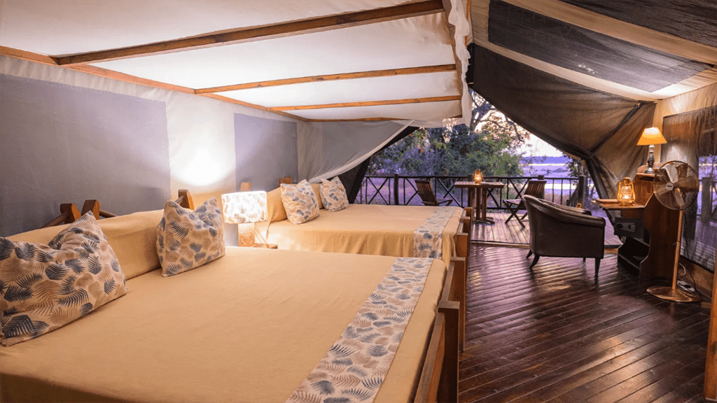 3 rufiji river camp tented bed room