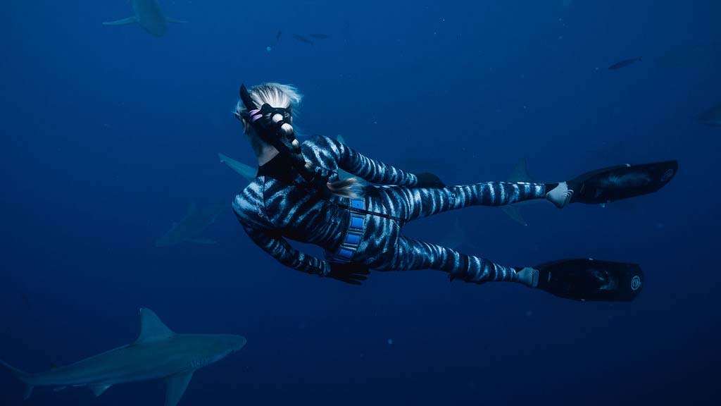 Hawaii tourism oceania wae one ocean diving freediver and shark Hawaii tourism oceania wae one ocean diving freediver and shark