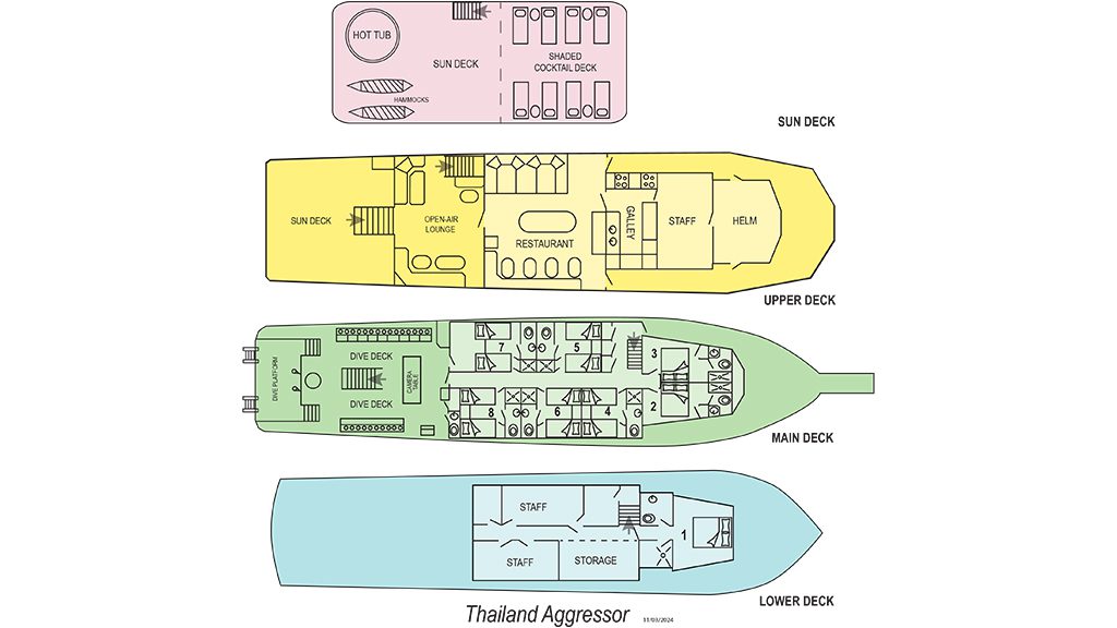 16 thailand aggressor liveaboard indonesia deck plan