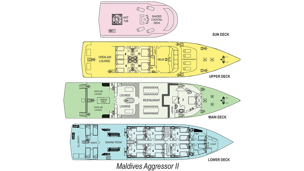 17 maldives aggressor ii liveaboard maldives deck plan