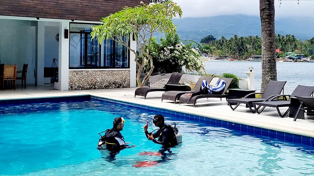 10 casalay boutique villas and dive resort anilao batangas philippines scuba diving beginner at the pool 2