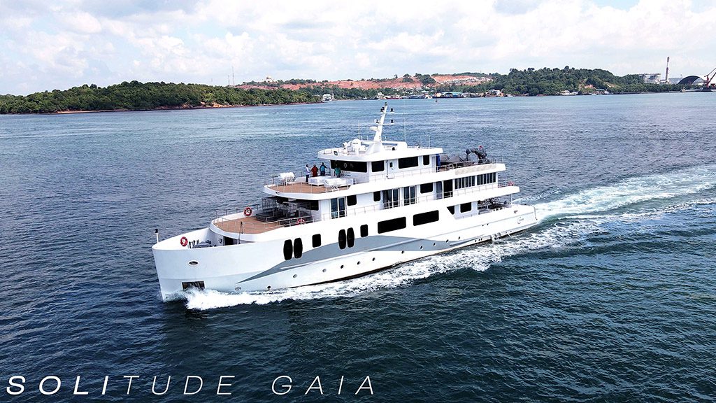 2 solitude gaia liveaboard palau aerial boat view hero