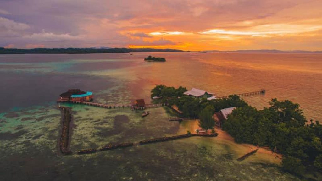 8 imagination island resort gizo solomon island aerial sunset view 2